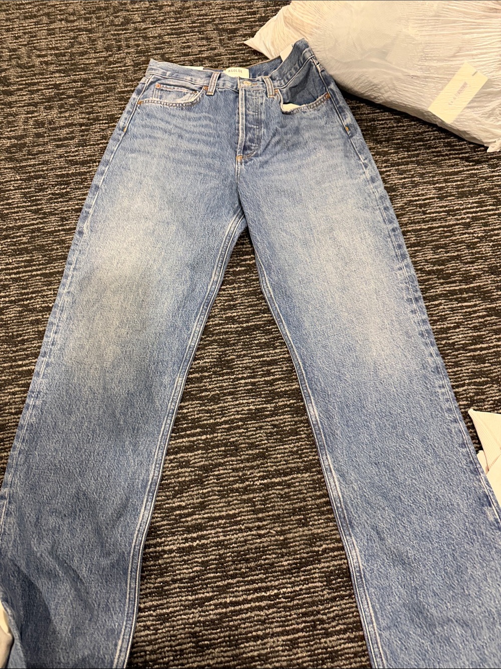 Agolde Women's Straight Leg Jeans in Light Blue Wash